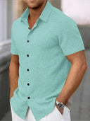 Coolum Men's Short Sleeve Linen Blend Shirt, view 46