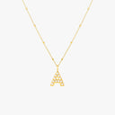 Mina Mother of Pearl Initial Necklace, view 10
