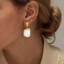 Priya Gold Pearl Earrings, view 7