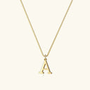 Tierney Gold Initial Necklace in 18k gold plated stainless steel