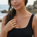 Nerys Sculpted Gold Pendant Necklace, view 7