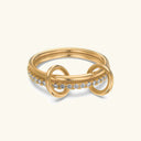 Briar Two-Tone Gold Stacked Ring in gold and silver tone stainless steel