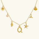 Noelle Initial Necklace with Sea Charms, view 24