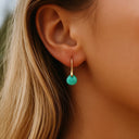 Nerine amazonite gold drop earrings for women
