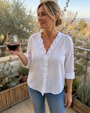 Olivia the ruffle V-neck blouse