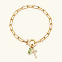 Ottoline Gold Paperclip Birthstone Bracelet, view 12