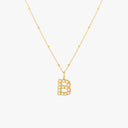 Mina Mother of Pearl Initial Necklace, view 11
