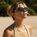 Zoe Gold Clover Necklace, view 3