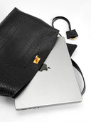 Sienna Leather Croc-Embossed Handbag