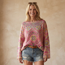 FARIASA FLORAL BOHO SWEATER