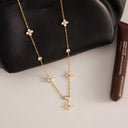 Zoe Gold Clover Necklace, view 6