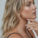 Paloma Gold Huggie Earrings, view 5
