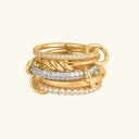 Matilda Two-Tone Gold Stacked Ring in gold and silver tone stainless steel