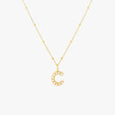 Mina Mother of Pearl Initial Necklace, view 12