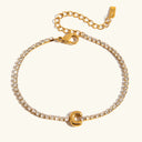 Bubble Letter Gold Tennis Bracelet, view 6