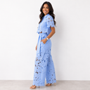 Mavis floral cut-out two-piece set with cropped shirt and wide-leg trousers, view 8