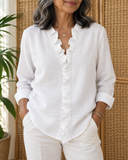 Olivia the ruffle V-neck blouse