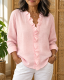 Olivia the ruffle V-neck blouse