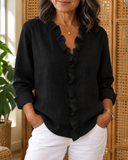 Olivia the ruffle V-neck blouse