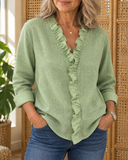 Olivia the ruffle V-neck blouse