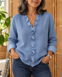 Olivia the ruffle V-neck blouse