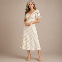 Loveday Polka Dot Ruffle Midi Dress