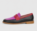 Nova pointed toe loafers with wide contrast heel, view 5