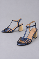 Leona low block heel sandals with multi-strap T-strap design, view 13
