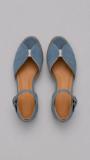 Maggie minimal flat sandals with ankle strap, view 3