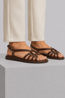 Jemma studded flat slingback sandals with circular centre detail, view 4
