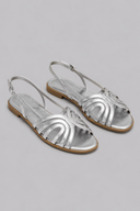 Melina slingback flat sandals with curved multi-strap design, view 7