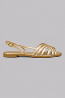 Melina slingback flat sandals with curved multi-strap design, view 2