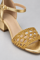 Kate embellished flat sandals with openwork strap and ankle strap, view 6