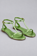 Jocelyn flat T-strap sandals with slim ankle strap, view 10