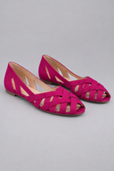 Noor woven peep-toe flat slip-on sandals, view 5
