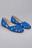 Noor woven peep-toe flat slip-on sandals, view 11