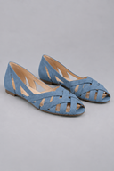 Noor woven peep-toe flat slip-on sandals, view 12