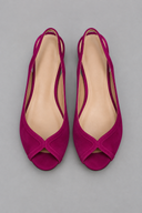 Jillian fuchsia flat slingback sandals with curved front straps, view 3