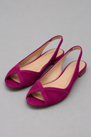 Jillian fuchsia flat slingback sandals with curved front straps, view 5
