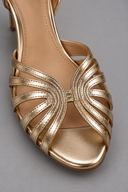 Lara flat sandals with layered curved straps and ankle strap, view 6