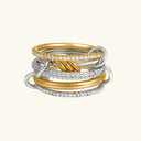 Lottie Two-Tone Gold Stacked Ring in gold and silver tone stainless steel