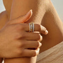 Florence Pave Gold Stacked Ring, view 3