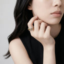 Florence Pave Gold Stacked Ring, view 4