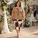 Macy two-piece set with peplum top and matching pencil skirt, view 7