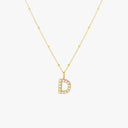 Mina Mother of Pearl Initial Necklace, view 13