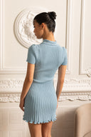 Short Sleeve Hourglass Diamond Dress - Baby Blue