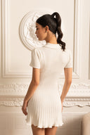 Short Sleeve Hourglass Diamond Dress - White