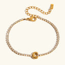 Bubble Letter Gold Tennis Bracelet, view 7