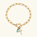 Ottoline Gold Paperclip Birthstone Bracelet, view 16