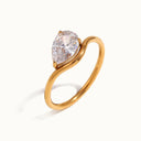 Daphne Gold Teardrop Ring in 18k gold plated stainless steel